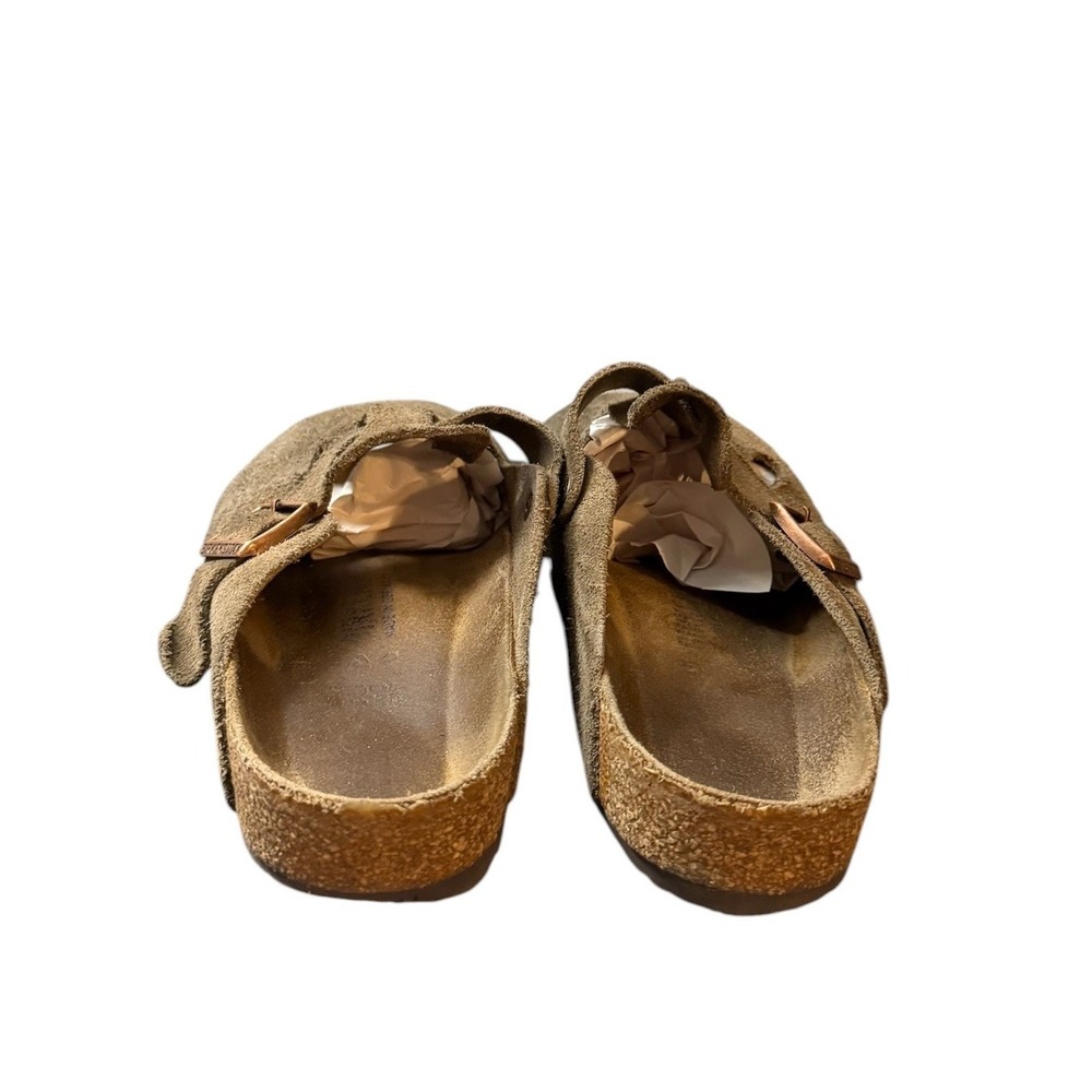 Birkenstock Unisex Boston Clogs 40 Taupe Suede Slip On Comfort Casual Buckle - Picture 6 of 7